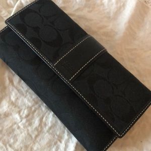 Coach cloth black wallet